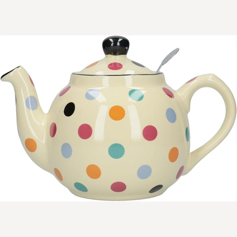 London Pottery Farmhouse polka dot teapot with infuser
