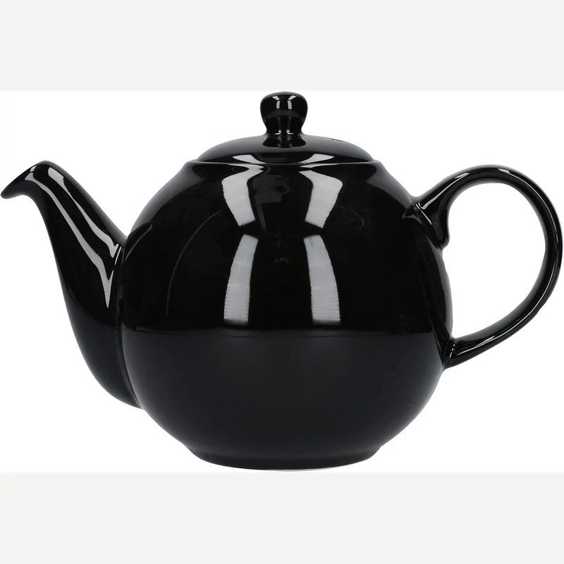 London Pottery Globe 32185 teapot in gloss black with strainer